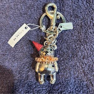 Coach Birthday Bear Bag charm  w/ Sparkling Red birthday hat & Blue jeweled eyes